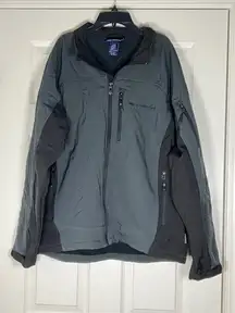 Free Country Jacket Mens Large Black Softshell Full Zip Mock Neck Outdoor