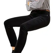 NY Collection Moderne Velvet Sleek Low Rise Black Pants Women Size 14‎ NWT