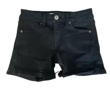 American Eagle High Rise Midi Shorts 0‎ Black Jorts Denim Blue Jean Shorts XS