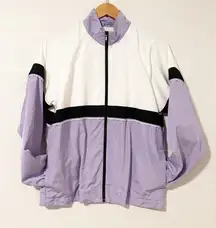 VINTAGE 90s Classic‎ Elements Purple and White Windbreaker Jacket Size Medium