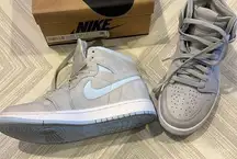 Nike  Air Jordan Women’s 1 High Zoom Air CMFT Grey & Light Blue Sneakers