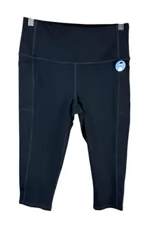 Skechers GoFlex High Waist Capris Black Size Small Side Pockets