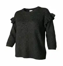 Old Navy Black Ruffle Sweater