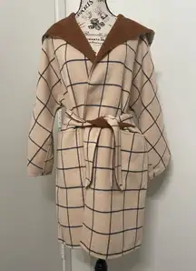 Women’s reversible double-sided wool blend coat