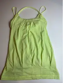 Lululemon Size 6 Neon yellow green Athletic Tank Top Built-In Bra Activewear‎