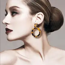 ✨ Acrylic Statement Tortoise Hoop Earrings✨