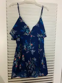 LG Blue Floral Sheer Romper