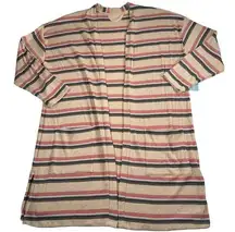 Coldwater Creek Duster Cardigan Women's 1X Multicolor Striped Long Top New