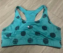 Nike Teal and Black Polka Dot Sports Bra