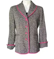 Doncaster Signature Rayon/Silk Blend Textured Lightweight Jacket Blazer Sz 8