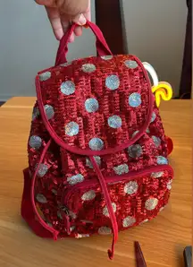 Minnie Mouse Mini Sequin Polka Dot Red Backpack
