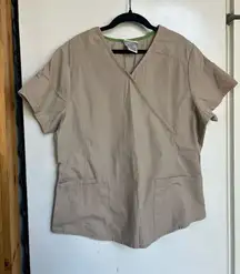 Scrubstar Khaki Scrub Top Woman’s Size Medium