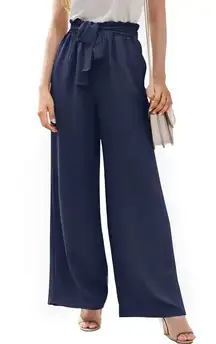 High Rise Elastic Waist Palazzo Pants For Women, Size-M-L-XL
