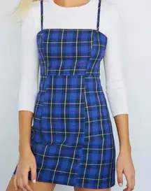 Forever 21 Dark Blue Plaid Mini Dress