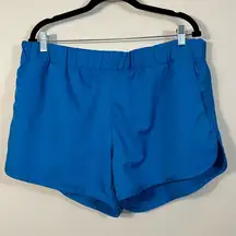 Columbia Womens Size XL Blue Cooling Shorts Omni Shade UPF Running Gym Pockets