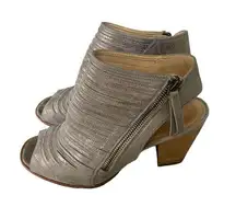 Cayanne peep toe heel Smoked brush metallic Brush Open Toe Bootie