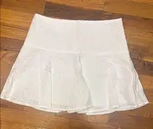 H&M White Tiered Skater Mini Skirt