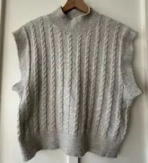 Cupcakes and Cashmere Gray Cable Knit Sweater Vest