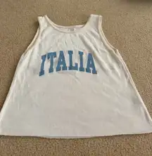 Brandy Melville Tank Top Italia White Crop