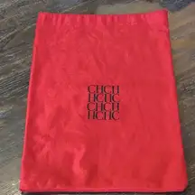 Carolina Herrera Red Dust Bag with black CH logo