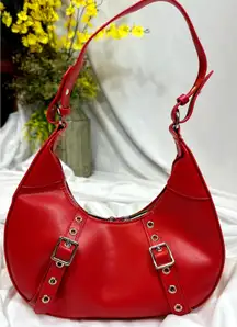 8 Other Reasons Delphine Double Buckle Shoulder bag Red / Silver
