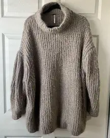 Free People Oasis Oversize Tunic Sweater in Silver Glass Combo Size Small