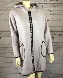 Millen charm Burgundy" free cut with a zipper with a hood gray size medium