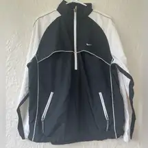 Nike Clima-FIT Pullover Windbreaker Jacket Lightweight Black White; size XL