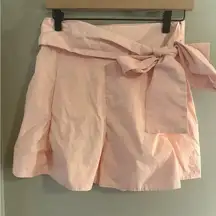 J. Crew Pink Skort with Bow Tie and High Waist