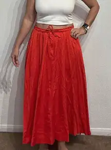 Gene Ewing Red Vintage Maxi Skirt Sz M