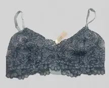 Victoria's Secret New blue floral lacy Bralette Dream angels  romantic Small DD