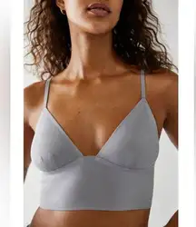 FREE PEOPLE Womens Sage Neo Longline Bralette Size Small Light Steel Blue Grey
