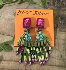 BETSEY JOHNSON MULTI COLOR SKELETON/WITCH  FINGERS 2024 HALLOWEEN EARRINGS