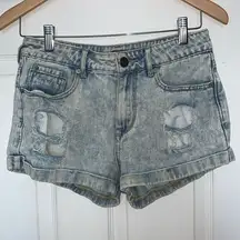 Kendall & Kylie Distressed Acid Wash Denim Shorts