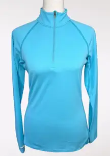 Eastern Mountain Sports Quarter Zip Pullover Aqua Blue Long Sleeve Top Small