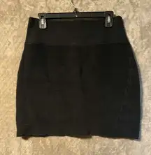 Eileen Fisher Women’s XL Black ribbed cotton blend high waist knee length skirt