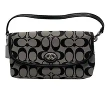 Coach y2k  Black and Gray Signature Canvas Wristlet / Mini Purse