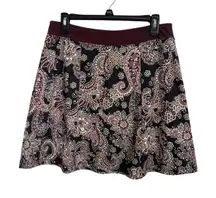 Prana Paisley Floral Pull On Jenna Skirt Size Small Athleisure Tennis Golf