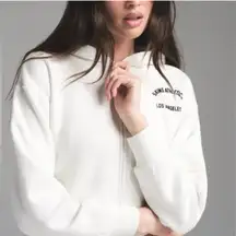 SKIMS Cotton Fleece Shrunken Zip Up Hoodie  Color marble with graphic