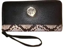 Faux Snakeskin Trim Zipper Wallet w/Wristlet NEW NWT