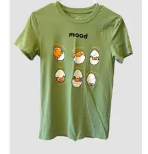Sanrio Gudetama Mood Egg Lazy Day Graphic T-Shirt Green Unisex Size Small