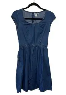 Old Navy Denim Blue Capped Sleeve Dress