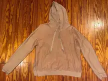 Ribbed Mustard Sweater Slightly Cropped With Hood