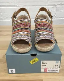 Toms Multicolor Women`s Monica Platform Rope-Wrapped Wedge Woven Size 8.5