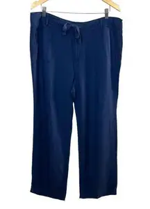 Tommy Hilfiger Pants 16 Womens Navy‎ Blue Linen Blend Lightweight Drawstring