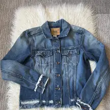 PAIGE Distressed Blue Denim Jean Jacket