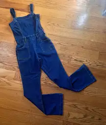 JustFab Classic Blue Denim Overalls