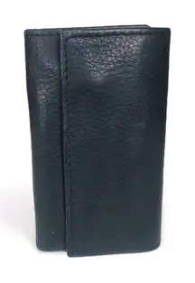 Wilson Leather Key Coin Wallet 4 Hooks‎ Snap Closure Black