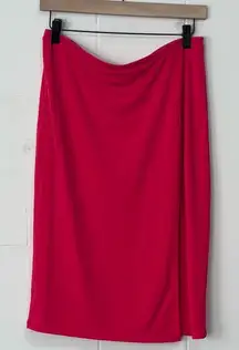 Express World Brand Y2K Straight Skirt Thigh High Slit Coral Medium