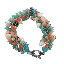 Beaded Bracelet Beach Coral Mini Mermaid Clasp Shells Summer Vacation Tropical